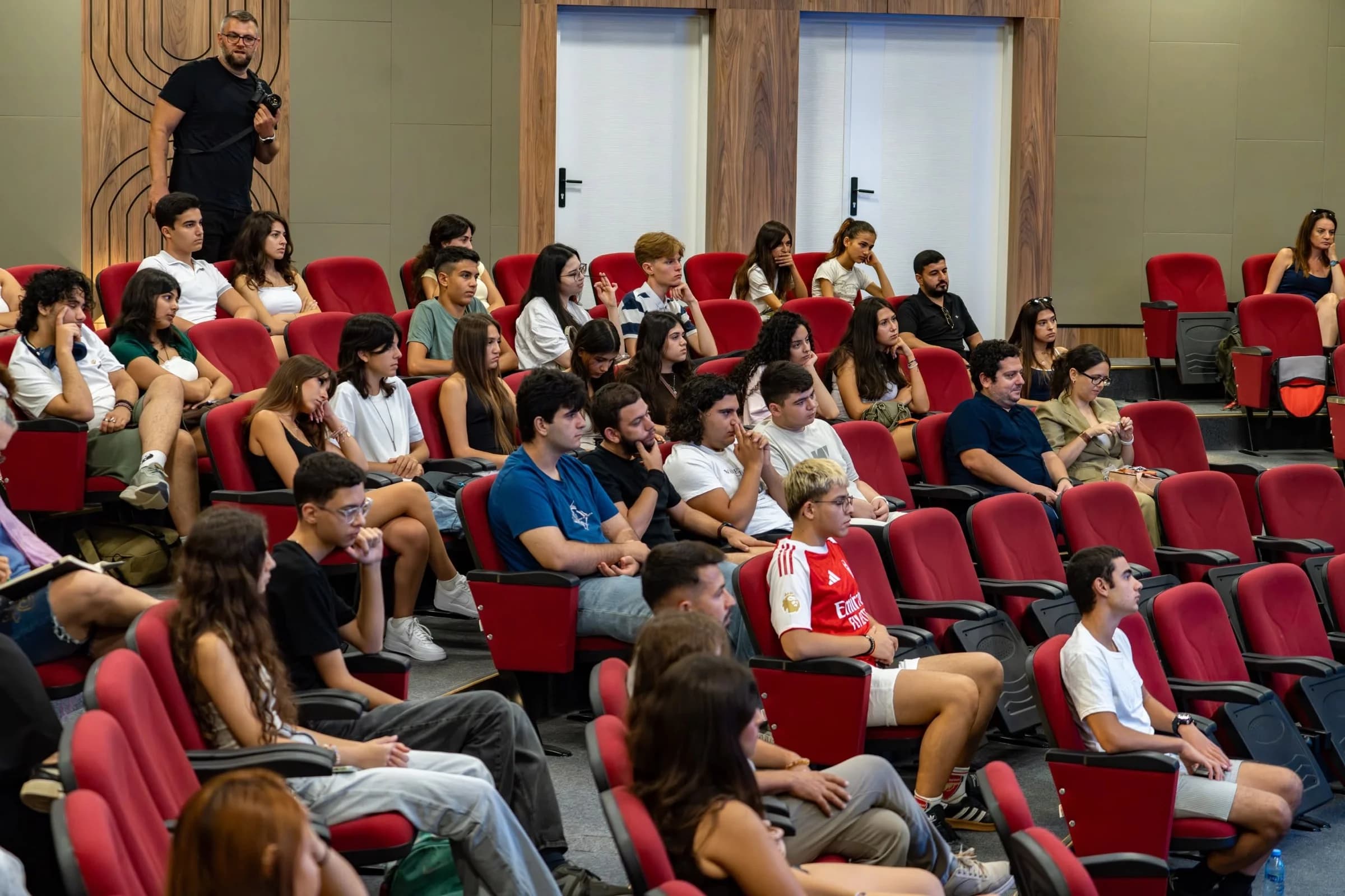A full lecture hall at the Summer Astronomy Workshop